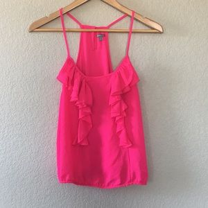 Charlotte Russe S hot pink ruffle top